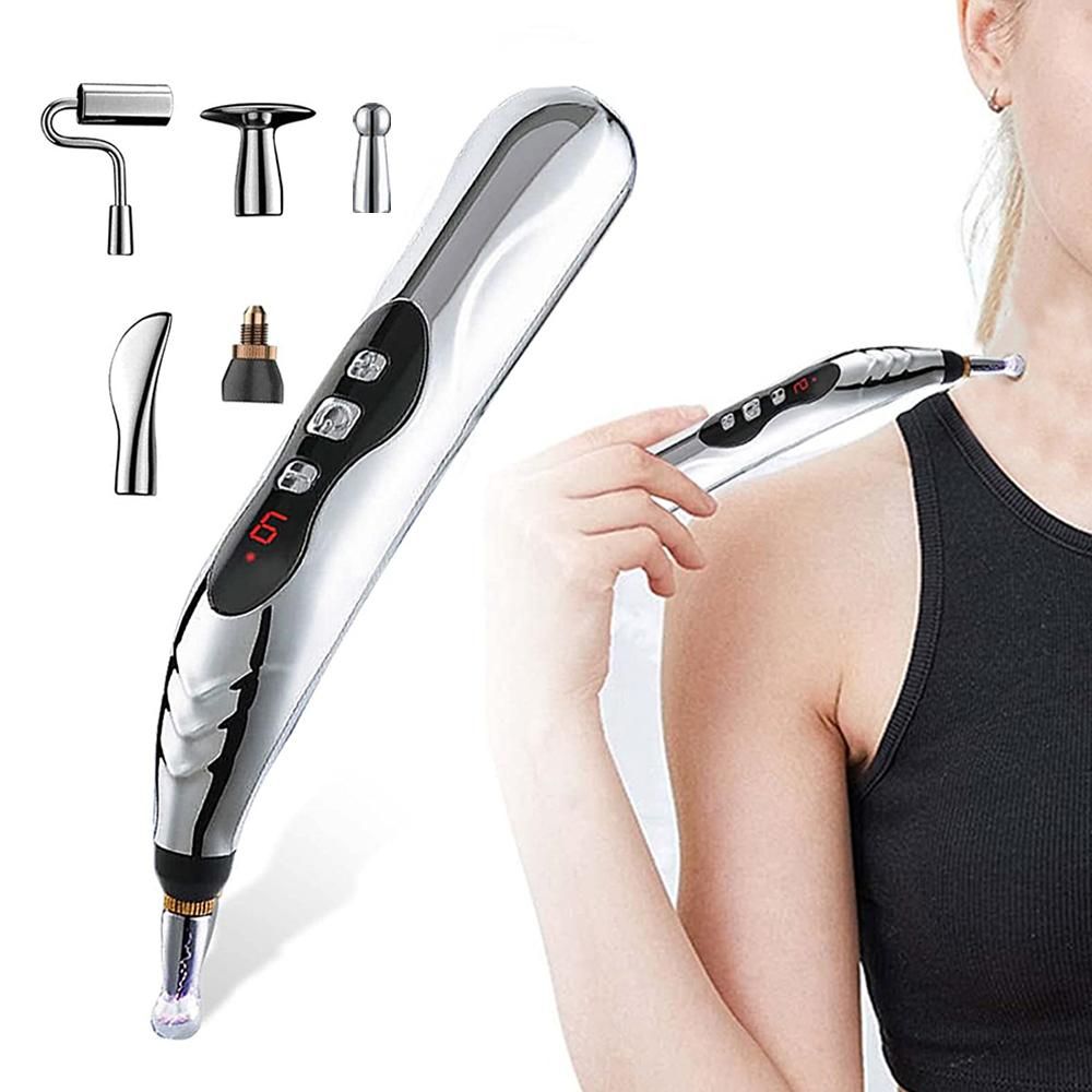 2pcs Electronic Acupuncture Pen Relief Pain Electric Massager Tools for Body Head Neck