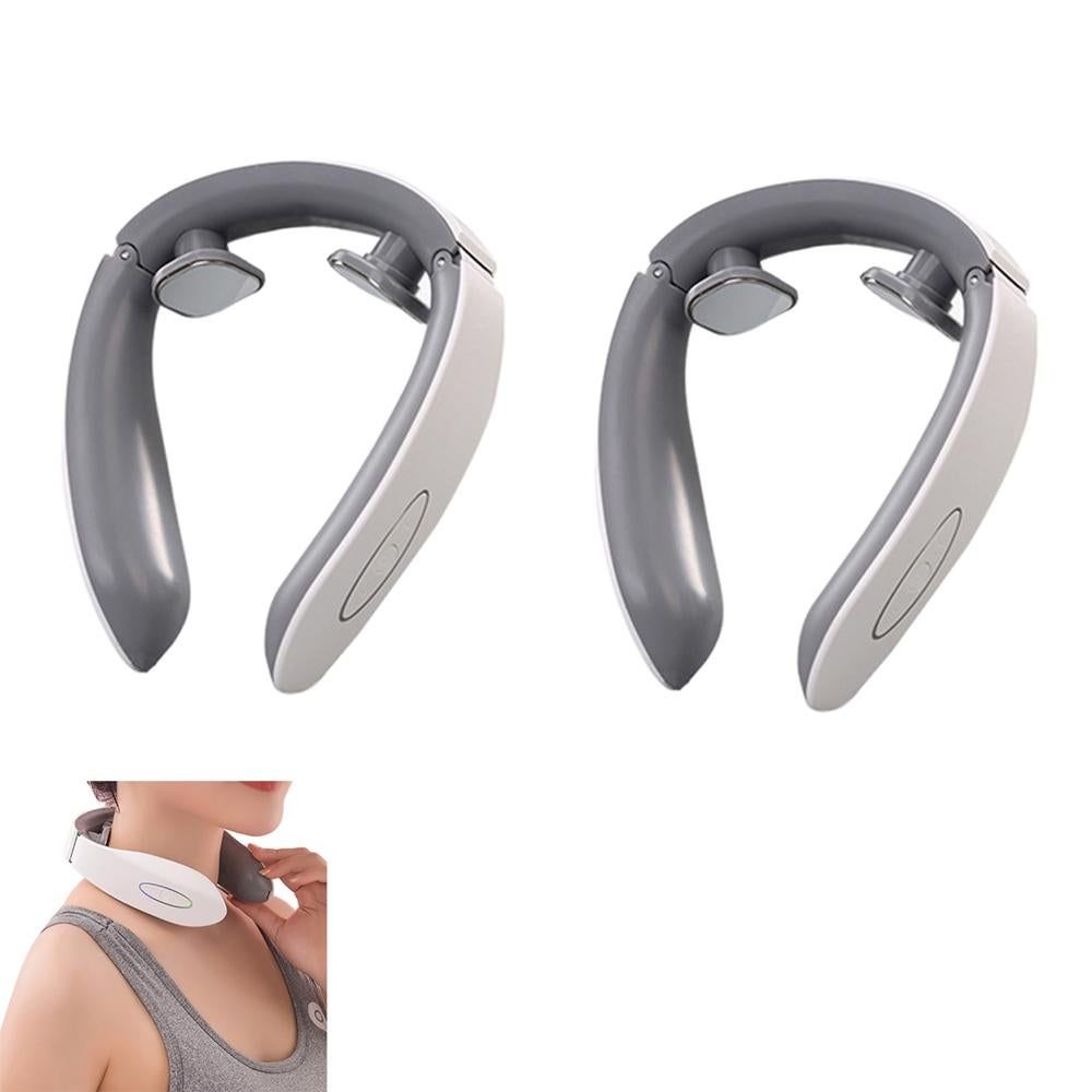 2pcs Neck Massager with Heat Portable Cordless 6 Modes 9 Levels Electric Neck Massage Tool