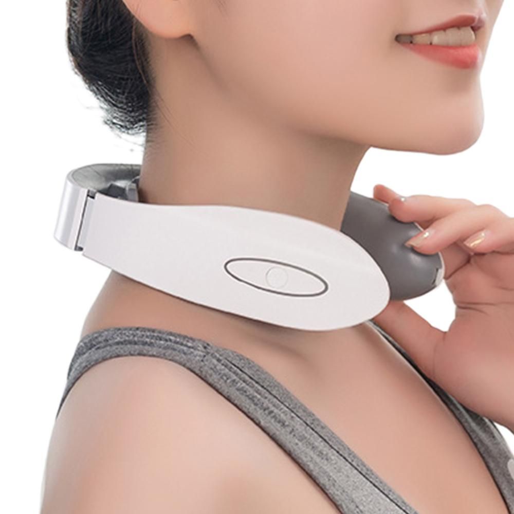 2pcs Neck Massager with Heat Portable Cordless 6 Modes 9 Levels Electric Neck Massage Tool