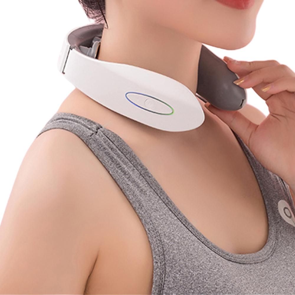 2pcs Neck Massager with Heat Portable Cordless 6 Modes 9 Levels Electric Neck Massage Tool