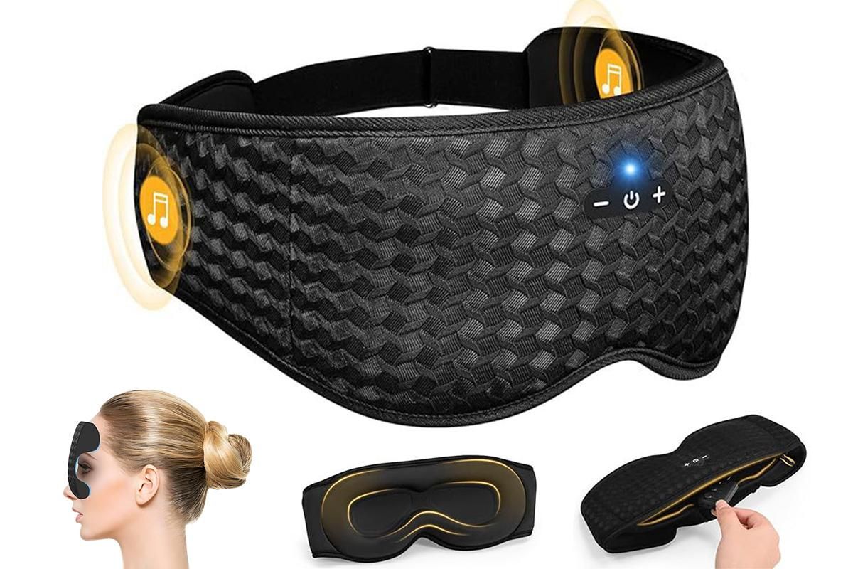 3D Sleep Mask with Bluetooth Headphones Stereo Speakers Blackout Sleeping Mask