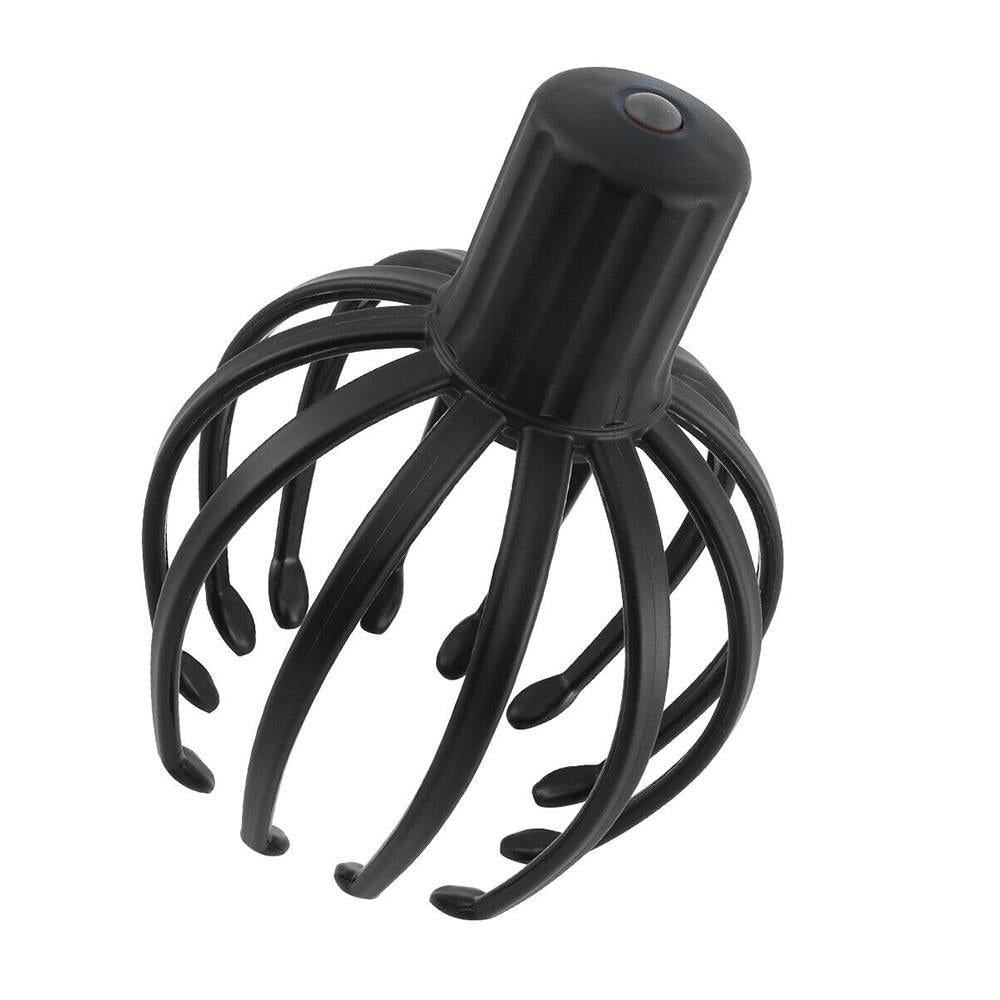 Head Scalp Massager Electric Octopus Claw Scalp Massage Tool Portable Muscle Relaxation Equipment -Black