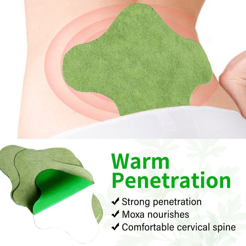 Herbal Mugwort Lumbar Patches: Warm Compress Patches for Lower Back Pain Caused by Muscle Strain or Prolonged Sitting (48 pcs/4 boxes)