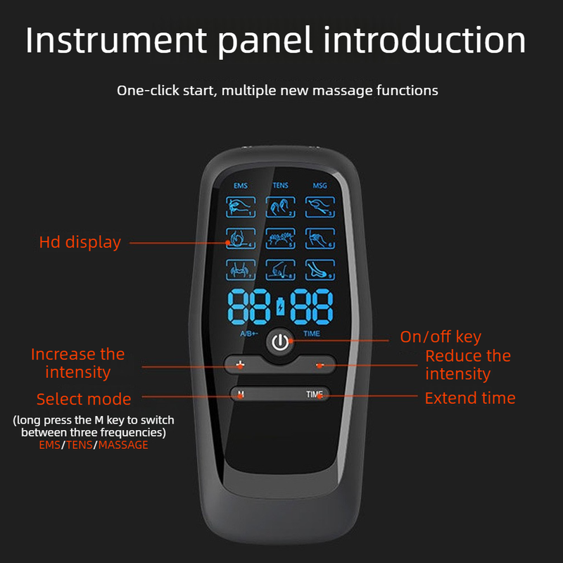 Portable Digital Massage Therapy Machine, USB Rechargeable Dual User Electric Pulse Massager for Neck Waist Knee Joint Soreness