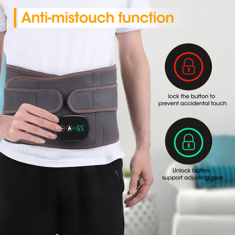Far Infrared Hot Compress Waist Support Belt, Wireless USB Charging Vibration Massager Belt for Lumbar & Abdomen Care