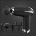Black - Portable Mini Fascia Gun with 4 Massage Heads, Type-C Rechargeable Low-Noise Handheld Percussion Massager for the Gym