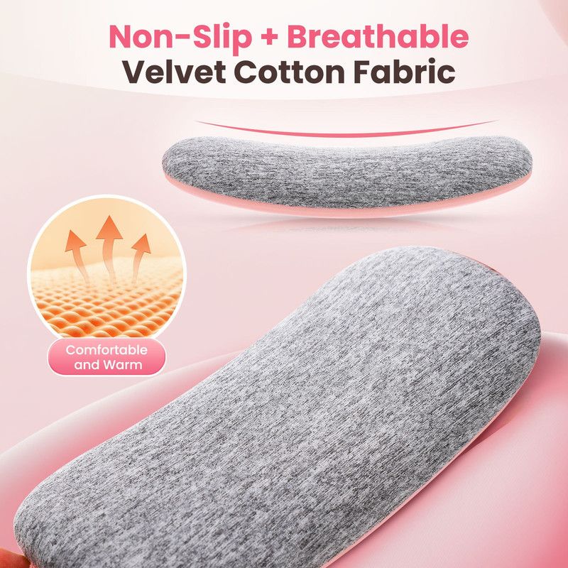 LED Display Period Heating Belt for Women, 5 Heat Settings & 4 Vibration Modes Wireless Menstrual Cramp Relief Waist Heating Pad - Pink