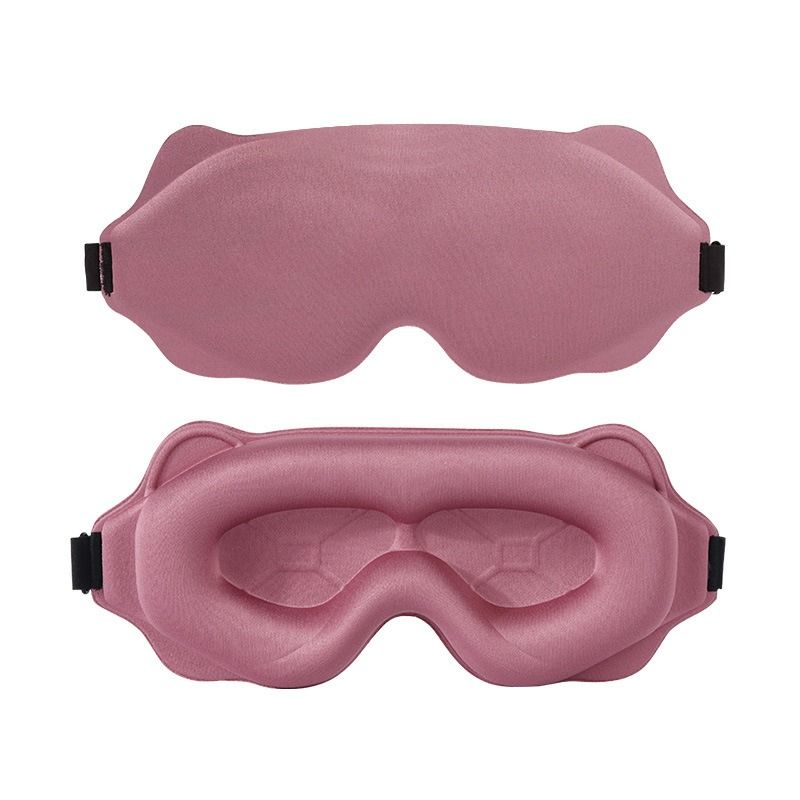 3D Contoured Sleep Mask, Breathable Fabric with Adjustable Strap, Light-Blocking Eye Mask for Sleeping, Napping, and Travel—Pink