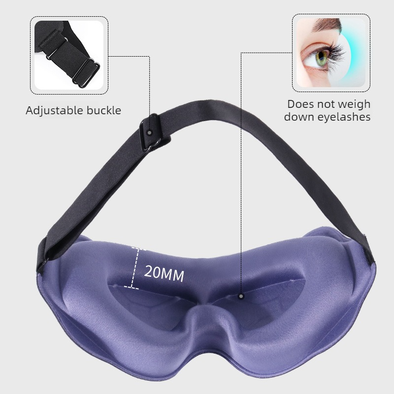 3D Contoured Sleep Mask, Breathable Fabric with Adjustable Strap, Light-Blocking Eye Mask for Sleeping, Napping, and Travel - Gray