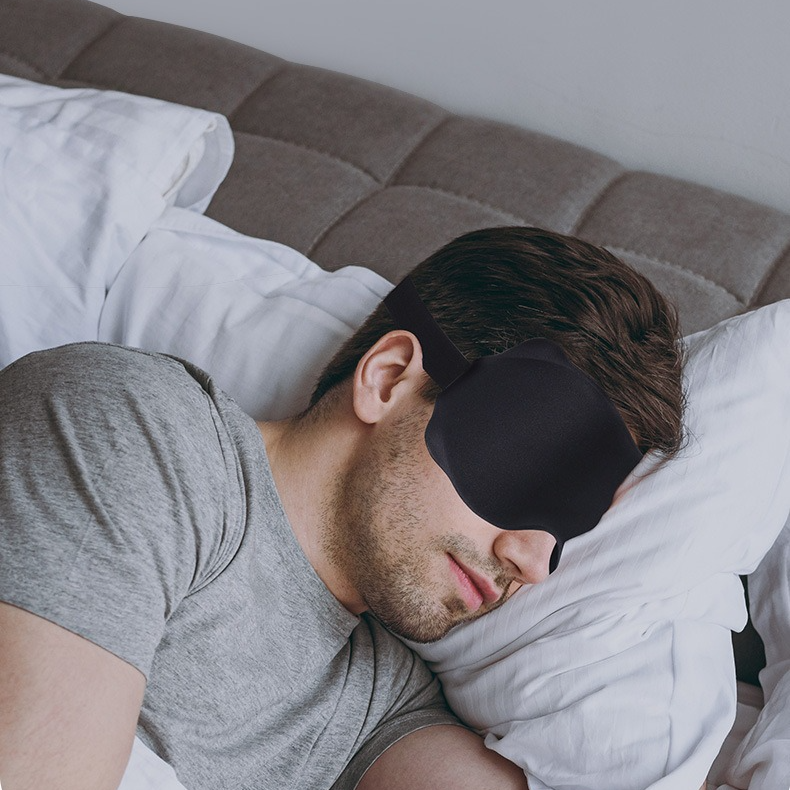 3D Contoured Sleep Mask, Breathable Fabric with Adjustable Strap, Light-Blocking Eye Mask for Sleeping, Napping, and Travel - Gray