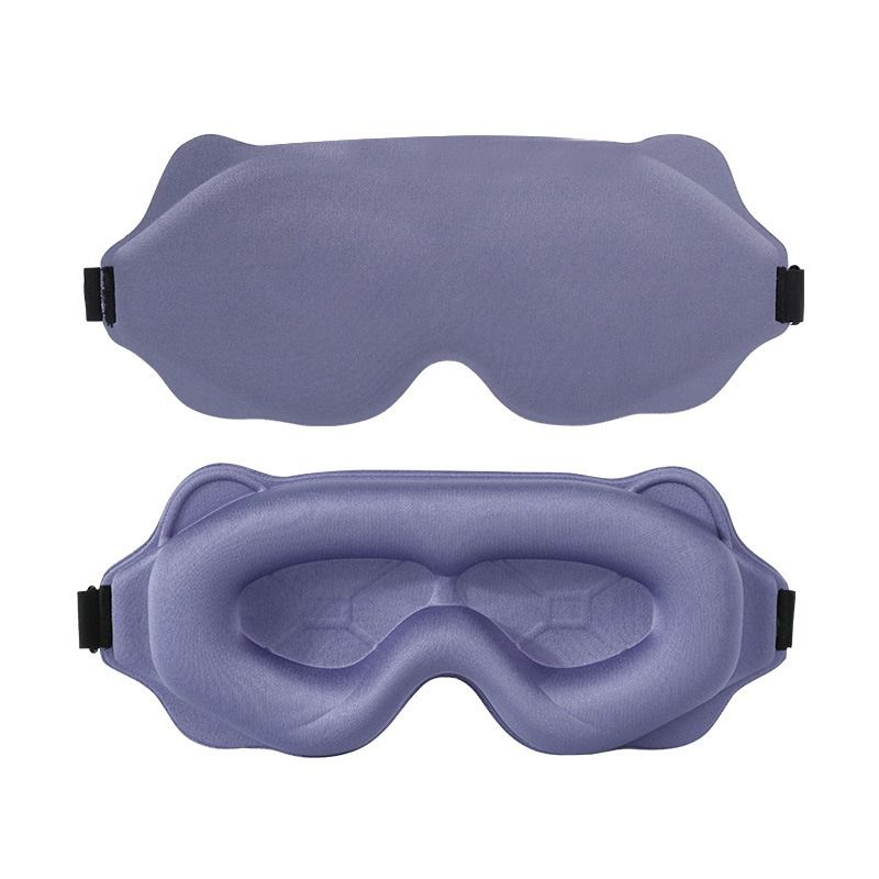 3D Contoured Sleep Mask, Breathable Fabric with Adjustable Strap, Light-Blocking Eye Mask for Sleeping, Napping, and Travel - Purple
