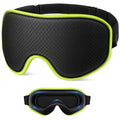3D Contoured Memory Foam Sleep Eye Mask, Zero Pressure Breathable Mesh Eye Cover with Adjustable Strap for Travel, Naps, and Night Sleep - Green