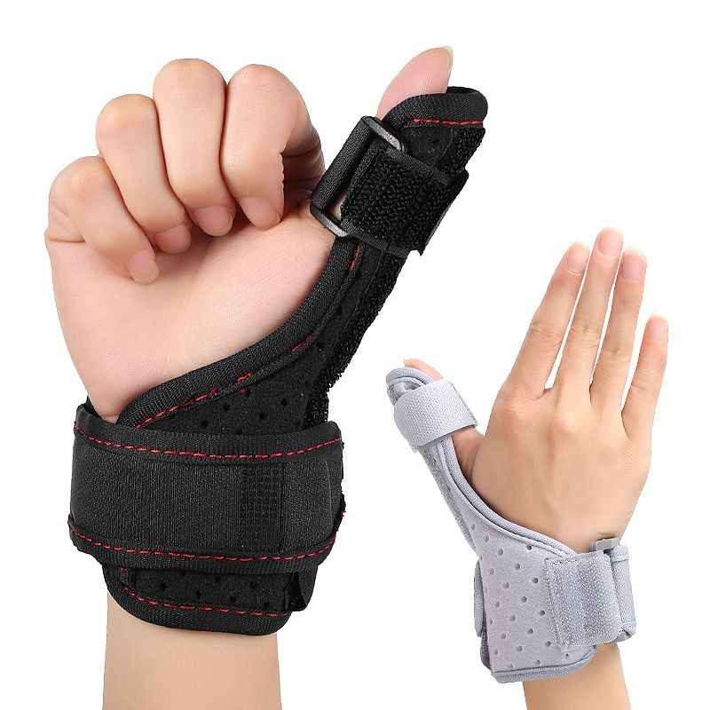 Thumb Support Brace, Adjustable Wrist & Thumb Stabilizer, Breathable Protector for Tendonitis—Gray