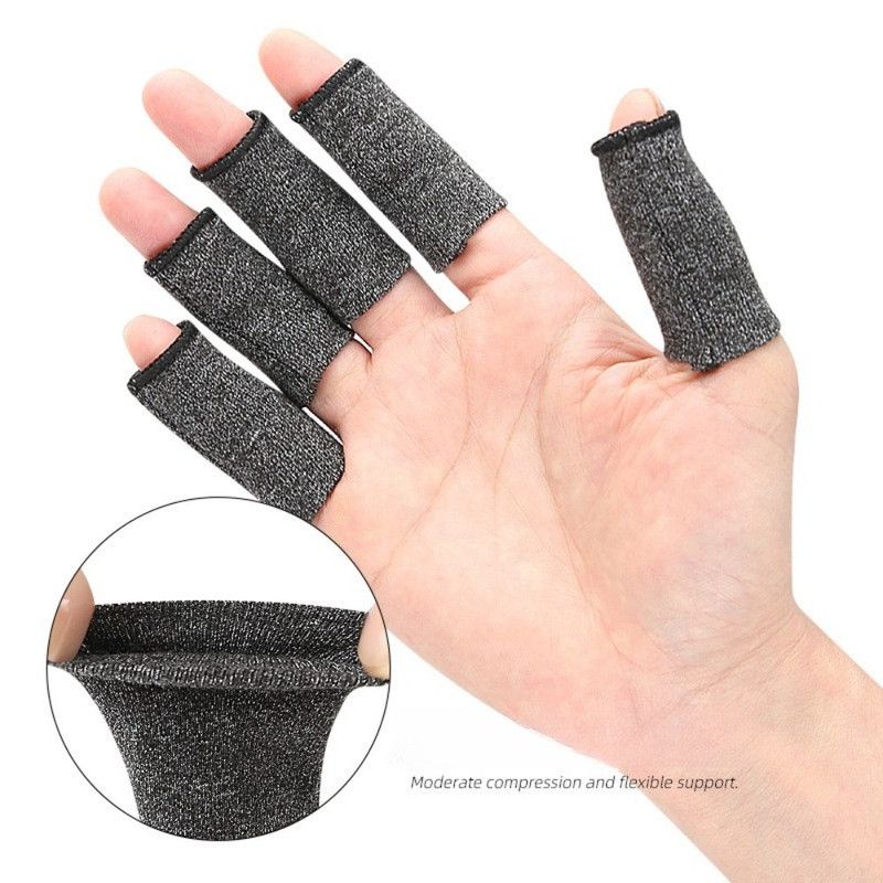 10PCS Elastic Compression Finger Sleeves, Breathable Support Protectors for Sports & Daily Use-M