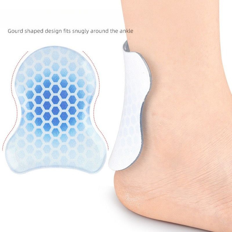 2PCS Gourd-Shaped Gel Pads for Ski Boots, Self-Adhesive Shock Absorbing Heel Liners, Reusable & Washable