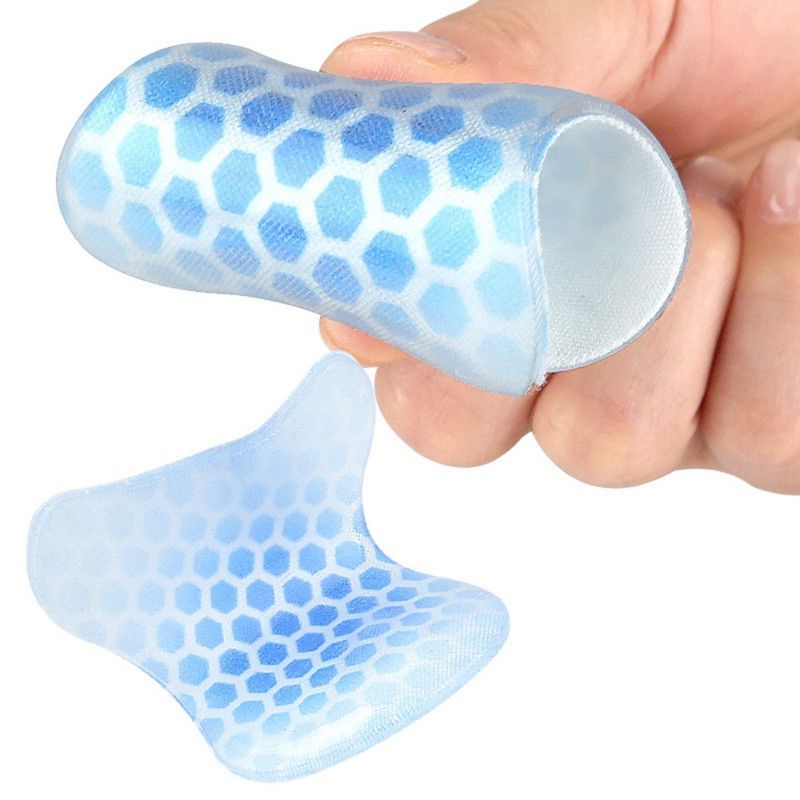2PCS Gourd-Shaped Gel Pads for Ski Boots, Self-Adhesive Shock Absorbing Heel Liners, Reusable & Washable