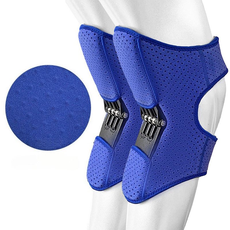 2-Pack - Bionic Exoskeleton Knee Booster Brace, Spring Support Knee Pad for Seniors: Climbing, Lifting, and Sports—Joint Relief (Blue)