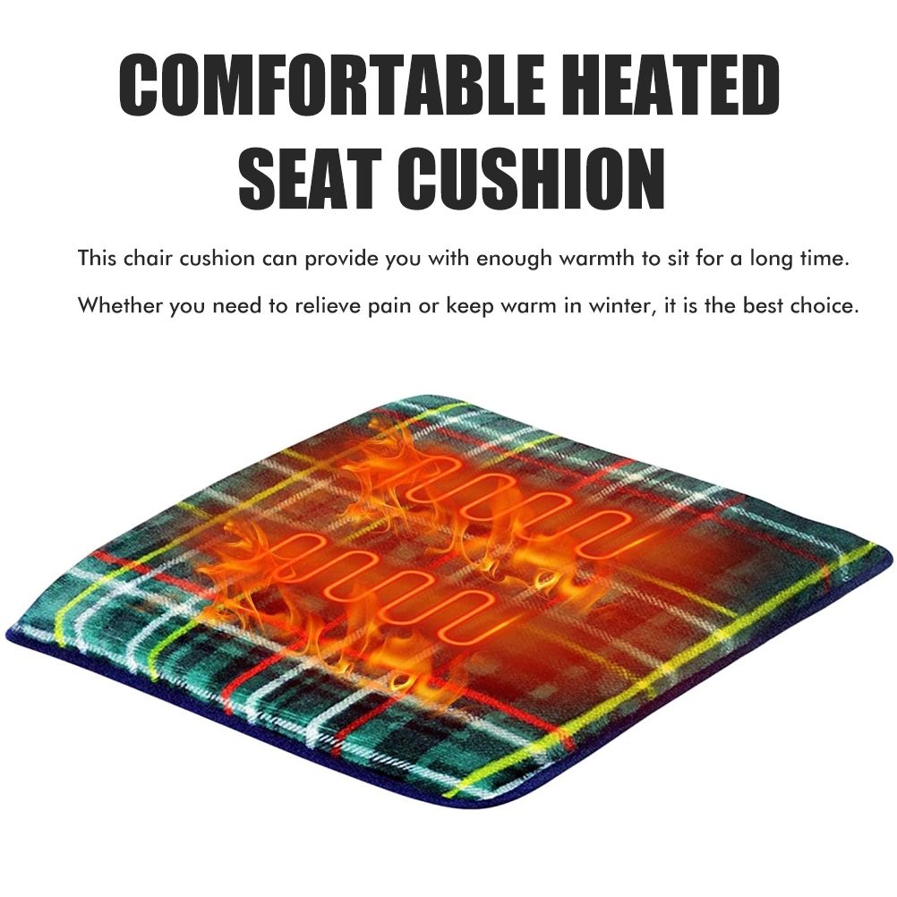 Heated Seat Cushion USB Power Bank Powered Seat Electric Heating Pad Cushion for Office Chair Car Wheelchair