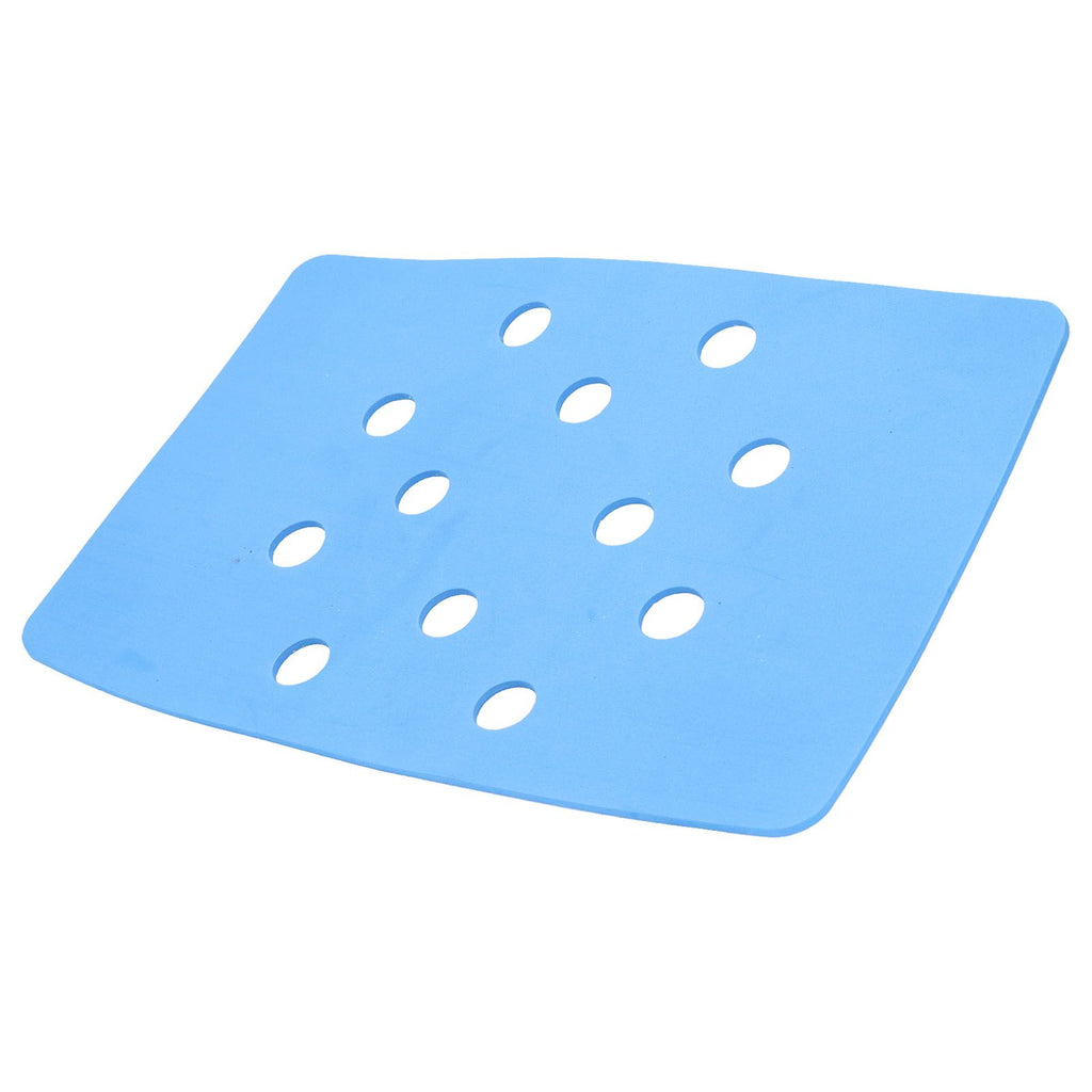 Shower Chair Cushion Paste Fixed Keep Warm EVA Blue Perforation Design Portable Shower Stool Cushion