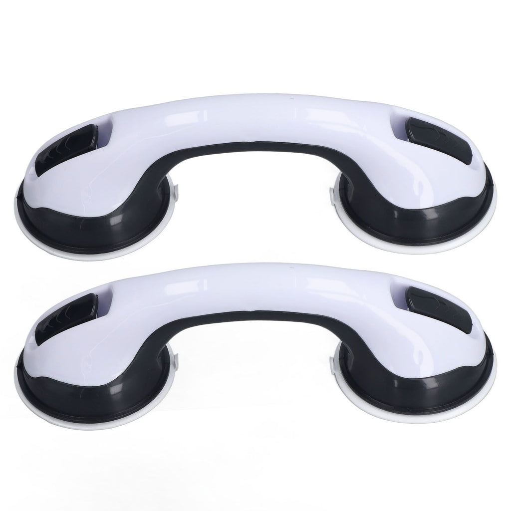 2pcs Shower Handle Curved Design Double Lock Security Toolless Installation Plastic Shower Support Bar for Elderly