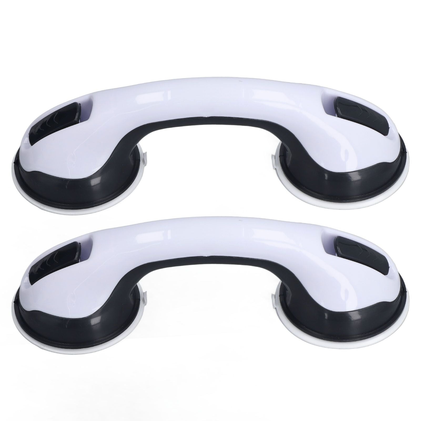 2pcs Shower Handle Curved Design Double Lock Security Toolless Installation Plastic Shower Support Bar for Elderly