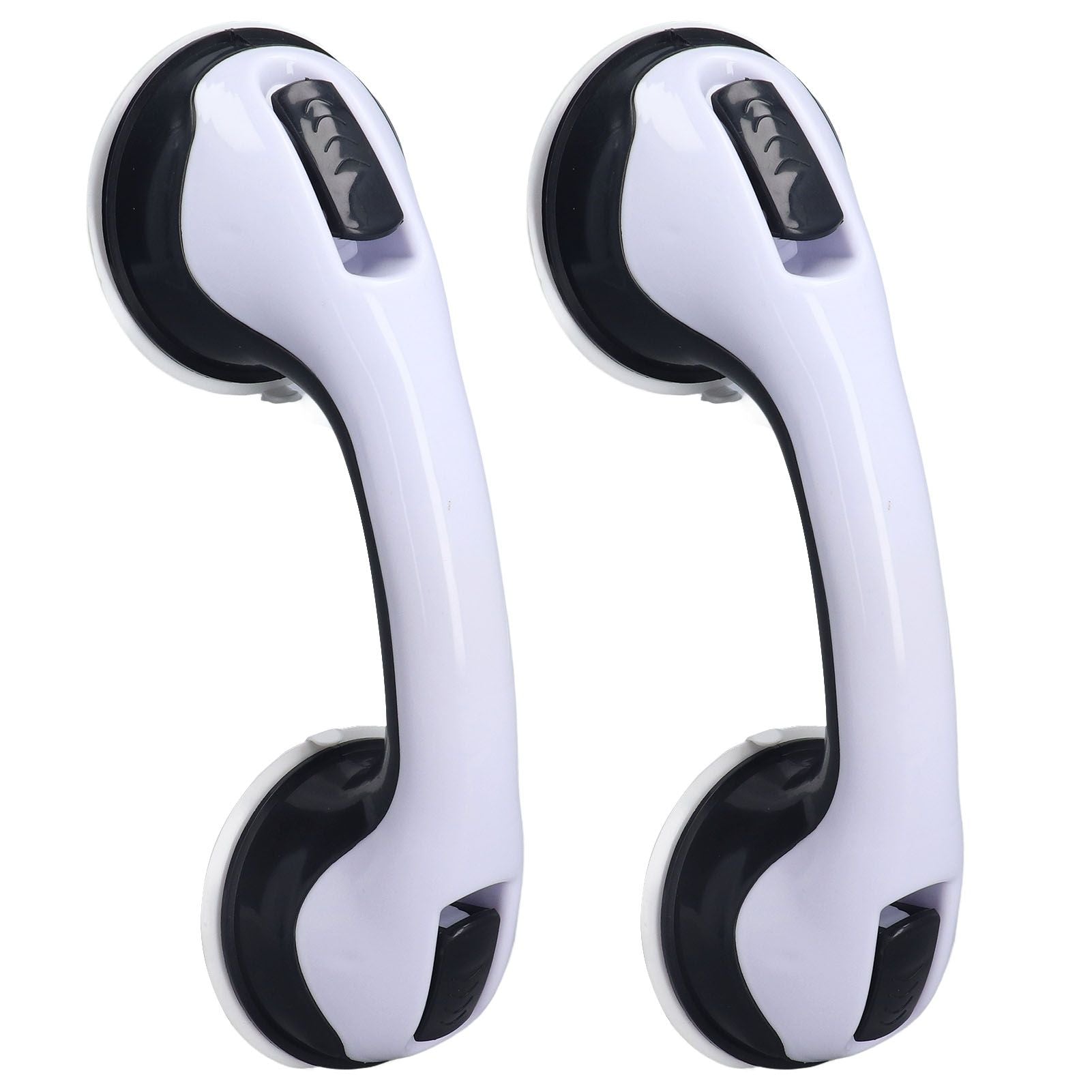 2pcs Shower Handle Curved Design Double Lock Security Toolless Installation Plastic Shower Support Bar for Elderly