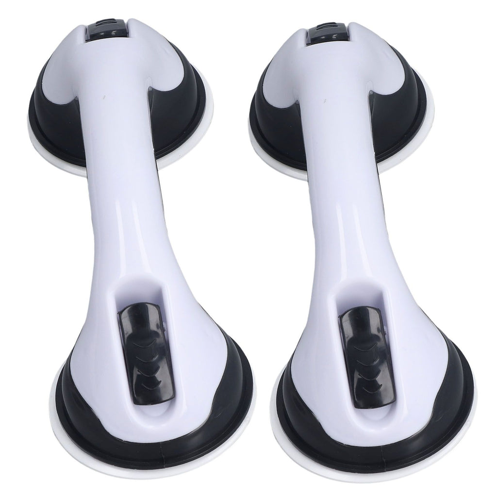 2pcs Shower Handle Curved Design Double Lock Security Toolless Installation Plastic Shower Support Bar for Elderly