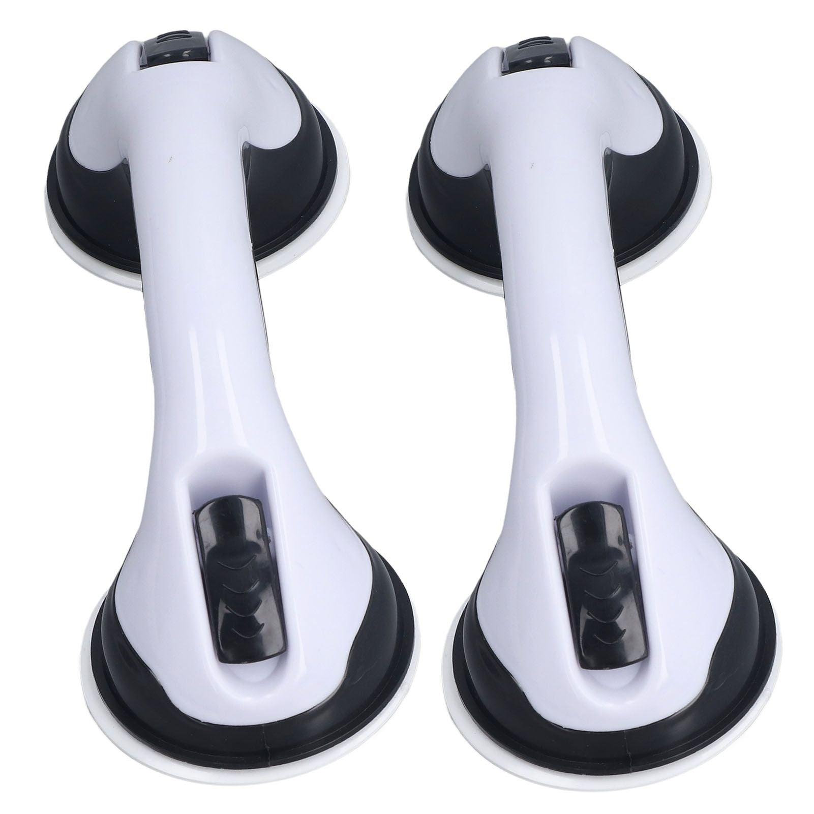 2pcs Shower Handle Curved Design Double Lock Security Toolless Installation Plastic Shower Support Bar for Elderly