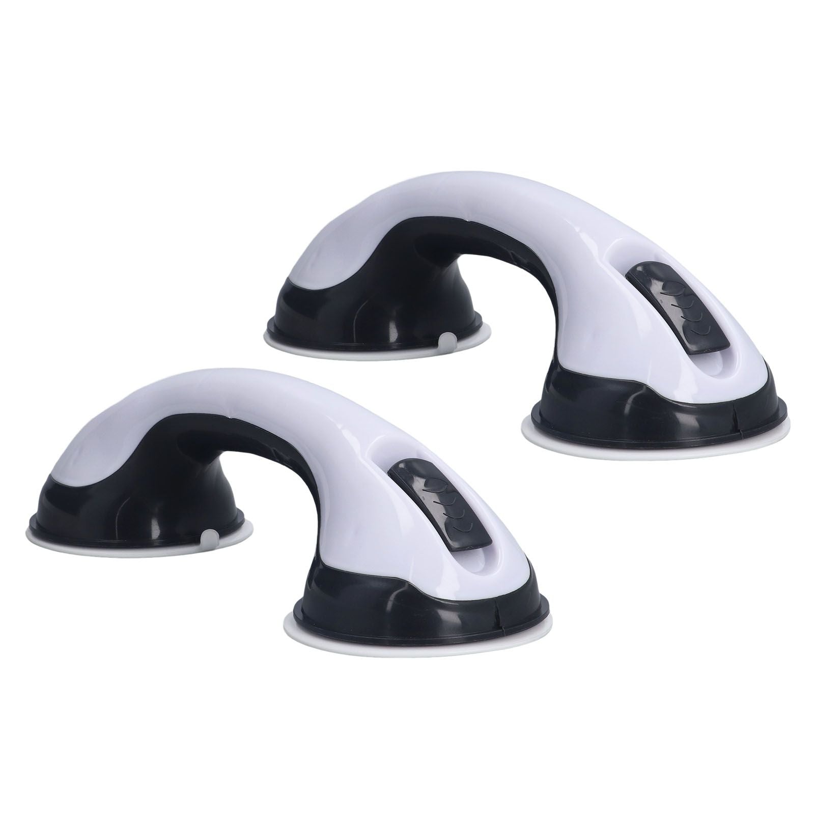 2pcs Shower Handle Curved Design Double Lock Security Toolless Installation Plastic Shower Support Bar for Elderly