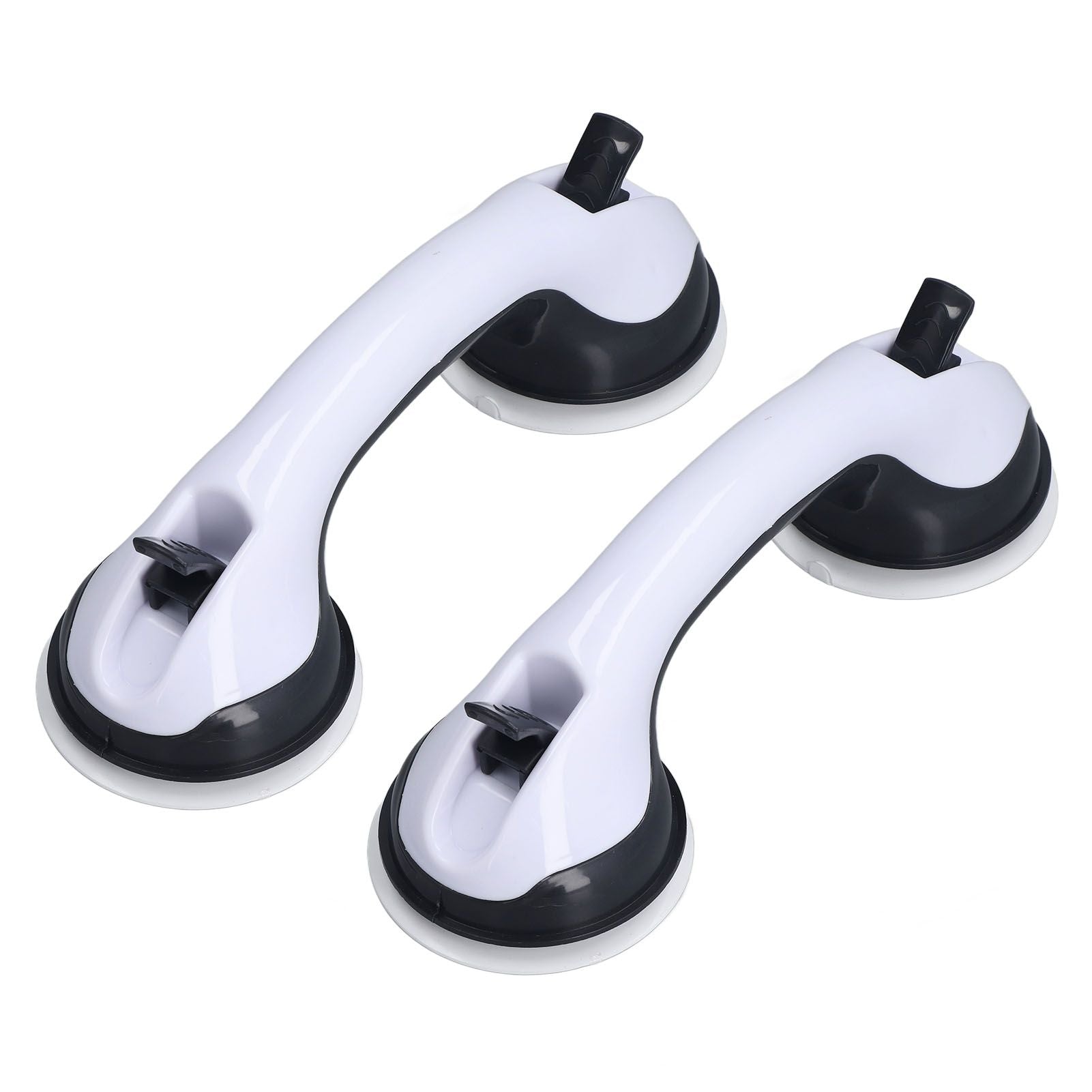2pcs Shower Handle Curved Design Double Lock Security Toolless Installation Plastic Shower Support Bar for Elderly