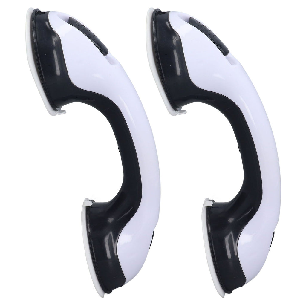 2pcs Shower Handle Curved Design Double Lock Security Toolless Installation Plastic Shower Support Bar for Elderly