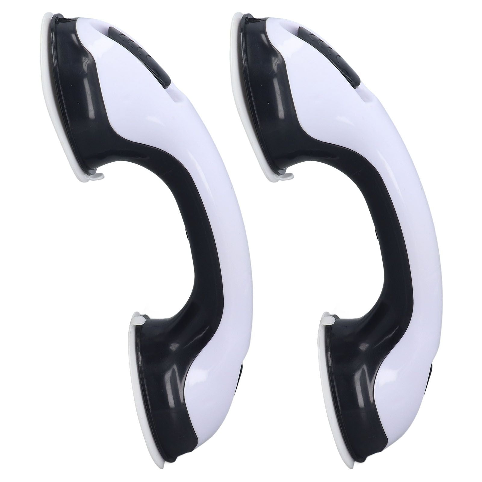 2pcs Shower Handle Curved Design Double Lock Security Toolless Installation Plastic Shower Support Bar for Elderly