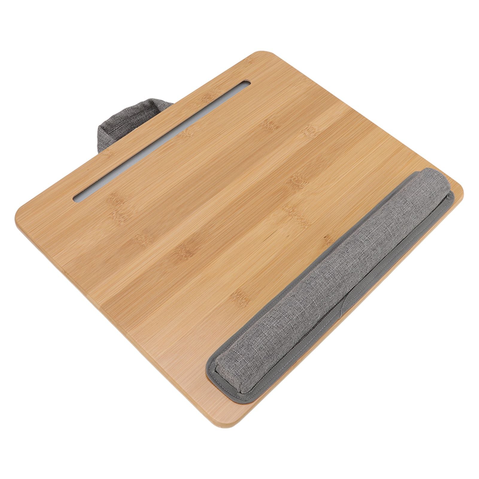 Laptop Table Multifunction Bamboo Lap Desk Bed Tray with Cushion for Reading Writing Playing