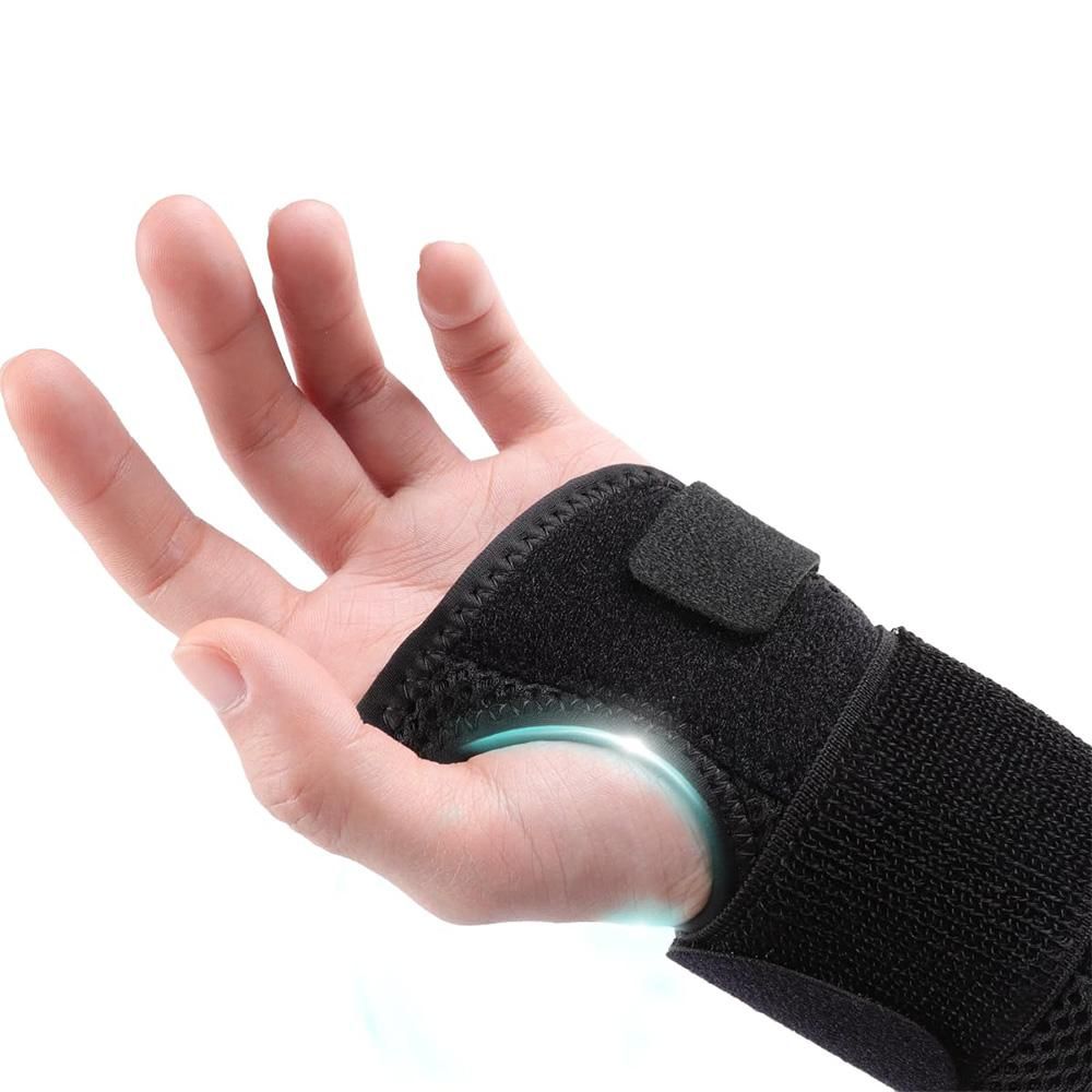 1Pair Carpal Tunnel Wrist Brace Carpal Tunnel Splint Arthritis Pain and Support For Sprained Relief Night Work - Black & S