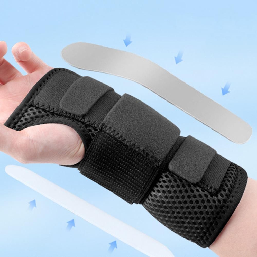 1Pair Carpal Tunnel Wrist Brace Carpal Tunnel Splint Arthritis Pain and Support For Sprained Relief Night Work - Black & S