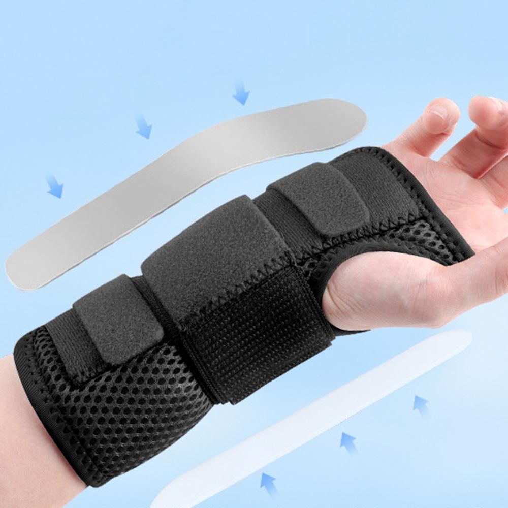 1Pair Carpal Tunnel Wrist Brace Carpal Tunnel Splint Arthritis Pain and Support For Sprained Relief Night Work - Black & S