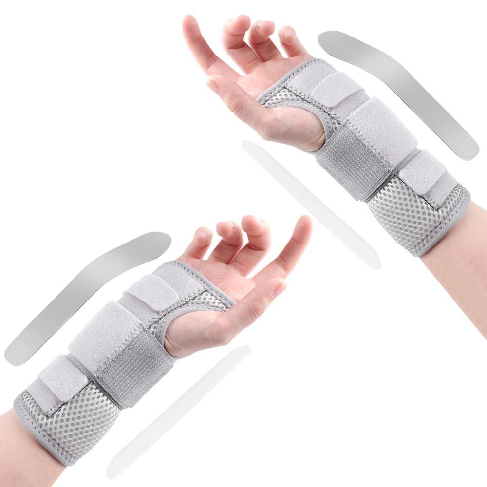 1Pair Carpal Tunnel Wrist Brace Carpal Tunnel Splint Arthritis Pain and Support For Sprained Relief Night Work - Gray & M