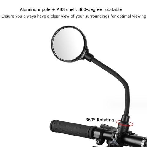 2 Pack 360° Rotating Wide Angle Rearview Mirror for Mobility Scooters and Wheelchairs (Black)
