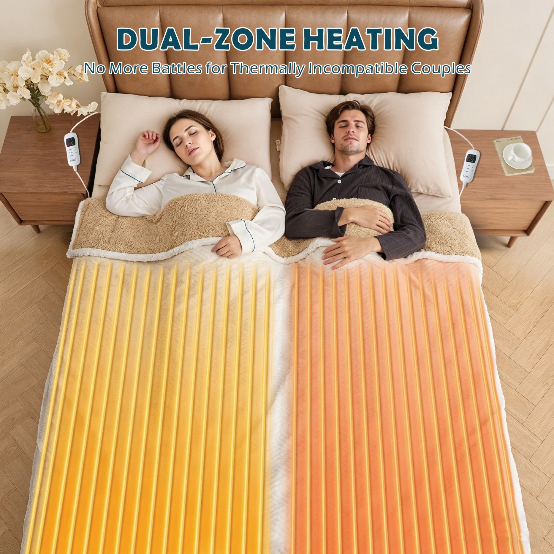 Heated Mattress Pad - Bedding Electric Blanket with 9 Heat Setting & 9-Hour Auto Off, Heated Mattress Pad-Machine Washable Fully Fitted Heating Pad with Overheat Protection , 800GSM Non Woven Fabric-fitted sheet cover(King Single)