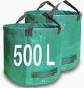 500L Yard Waste Bags 2 Pack, Heavy Duty Garden Waste Bags with Reinforced Handles, Large Reusable Leaf Bags for Lawn Leaves Grass Yard Debris Storage Garden Cleanup