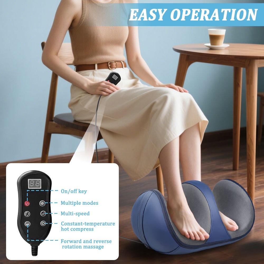 Blue 3D Bionic Foot Massager, foot massager, electric foot massage, acupressure foot massager, ergonomic foot massager, foot pain relief, relaxation massager
