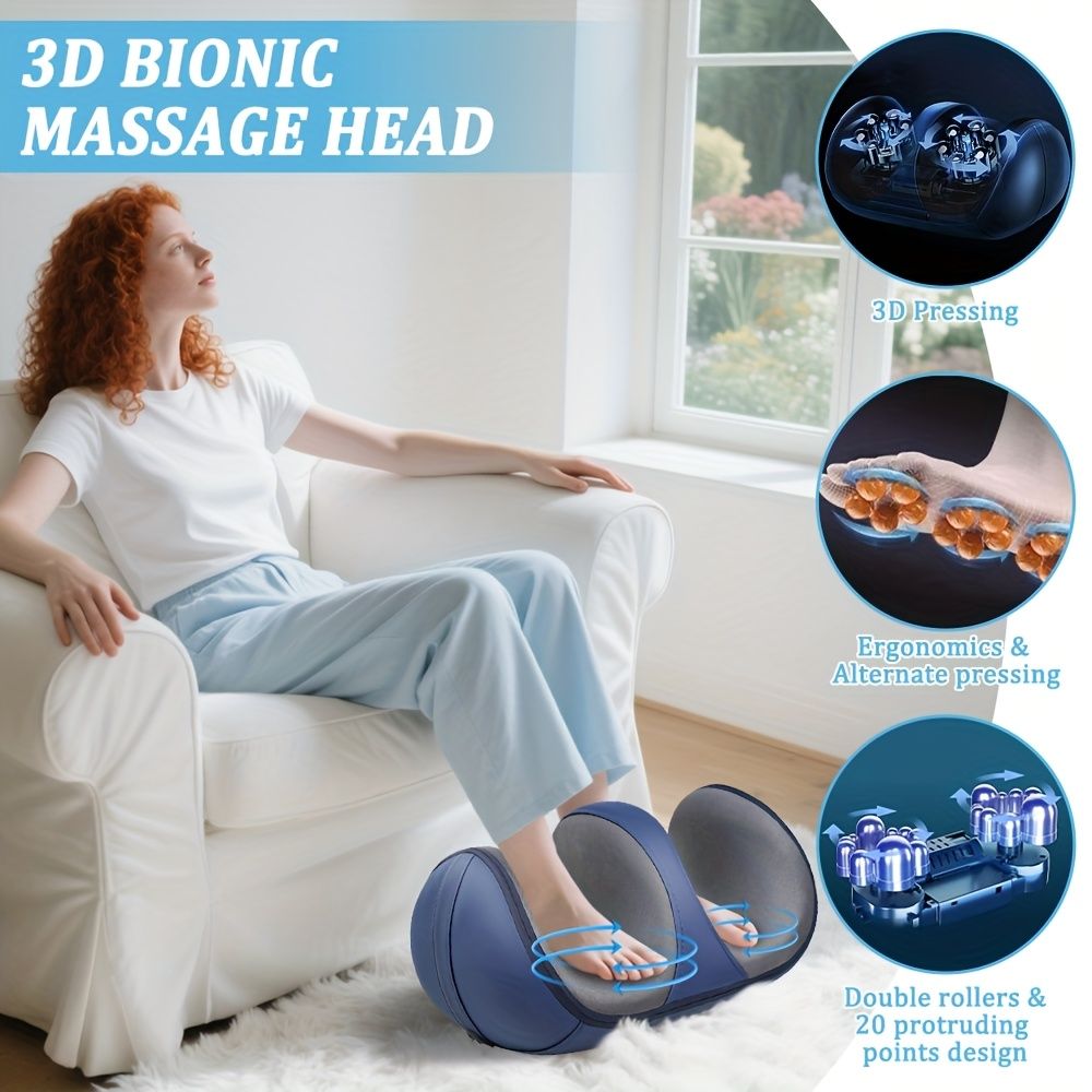 Blue 3D Bionic Foot Massager, foot massager, electric foot massage, acupressure foot massager, ergonomic foot massager, foot pain relief, relaxation massager