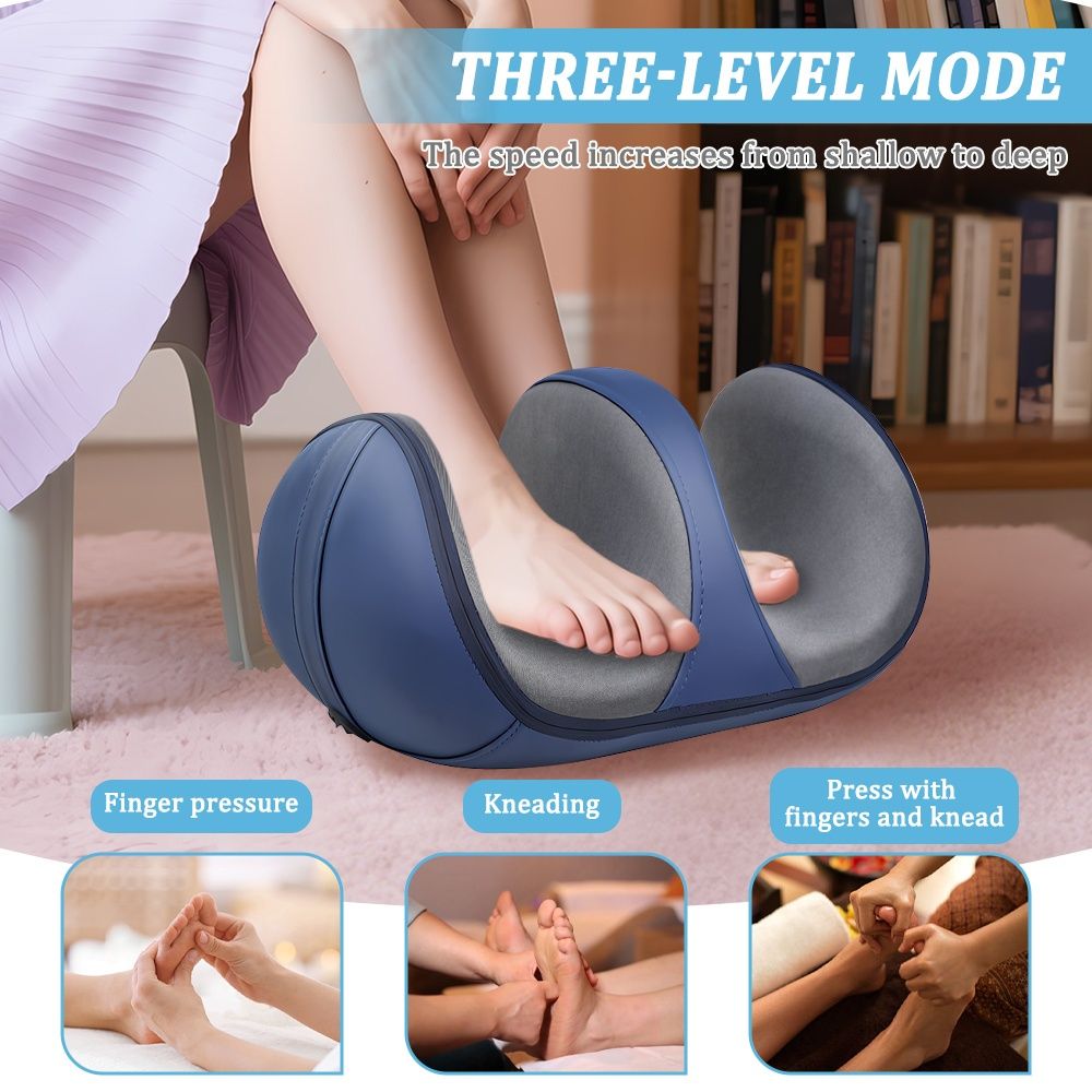 Blue 3D Bionic Foot Massager, foot massager, electric foot massage, acupressure foot massager, ergonomic foot massager, foot pain relief, relaxation massager