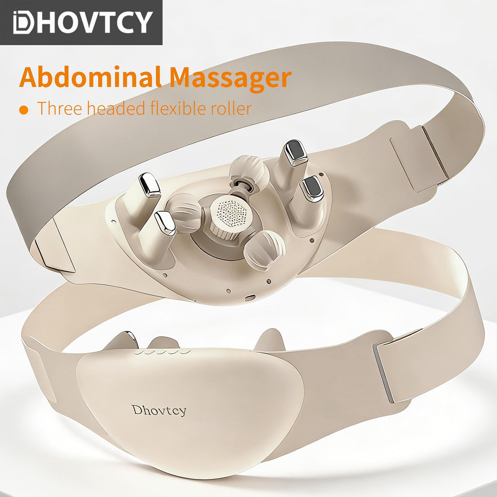 White abdominal massage belt, heat therapy massage, kneading massager, stress relief wellness, digestive health, relaxation tool, Australia market
