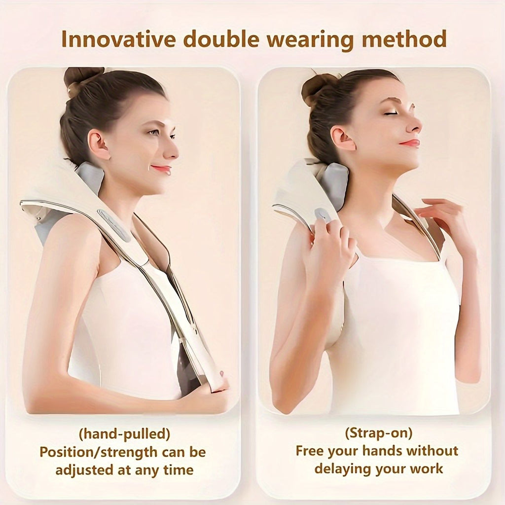 Gray Beige body massager, shoulder massager, thigh massager, shank massager, waist massager, muscle relief, relaxation, Australian massage, deep tissue massager, portable massager