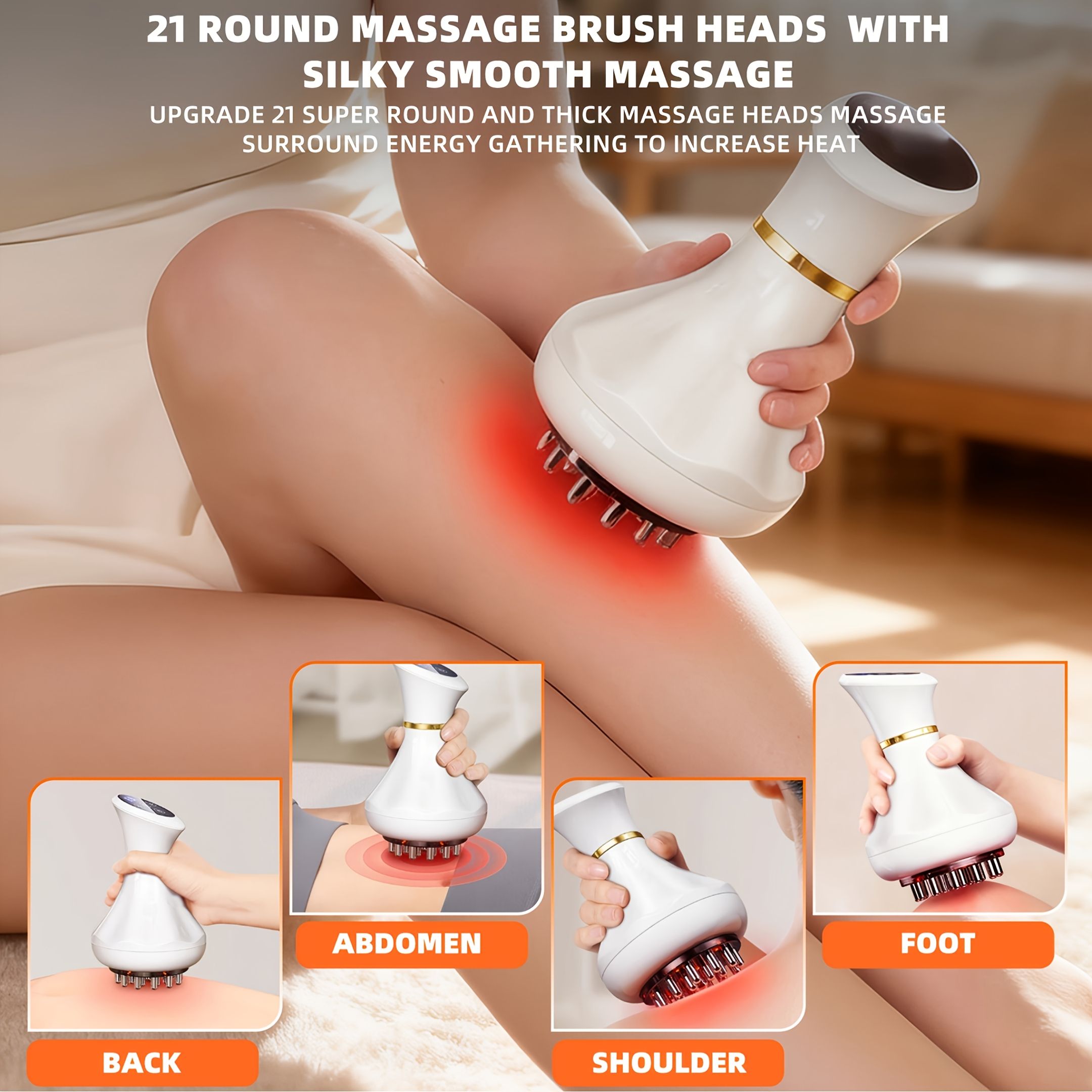 White Gray portable body massager, muscle relief massage, heating massage device, multiple massage modes, compact massager for travel, deep tissue massage, back neck shoulder massager, relaxation gift Australia, Aussie massage tool, post-workout recovery