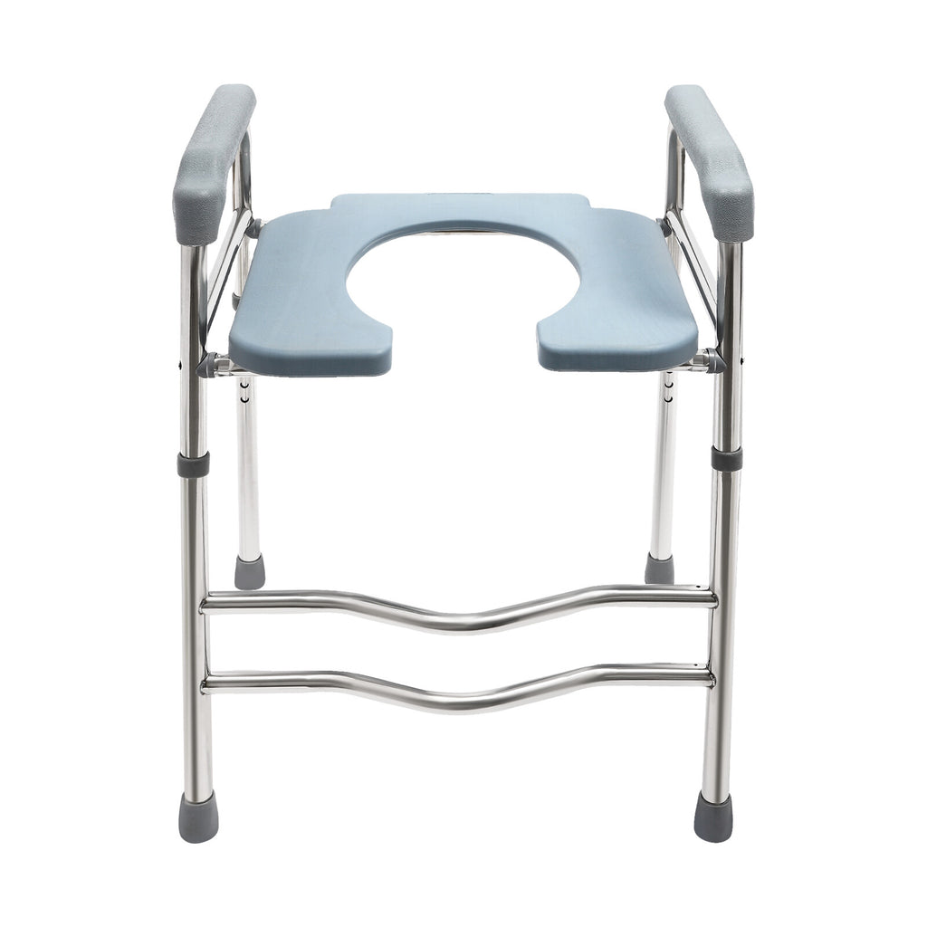 Upgrade 64-74cm Raised Toilet Seat Riser w/ Arms For Elderly Handicap Bathroom