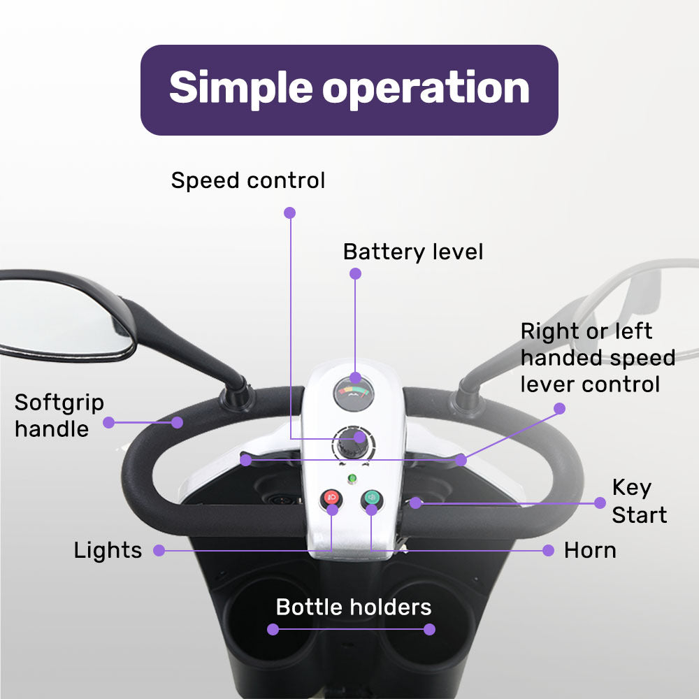 EQUIPMED Mobility Scooter For Elderly Motorized Electric Older Adults 4 Riding