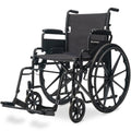 EQUIPMED 24 Inch Folding Wheelchair with Park Brakes, 136kg Capacity, 51cm Wide Seat, Black