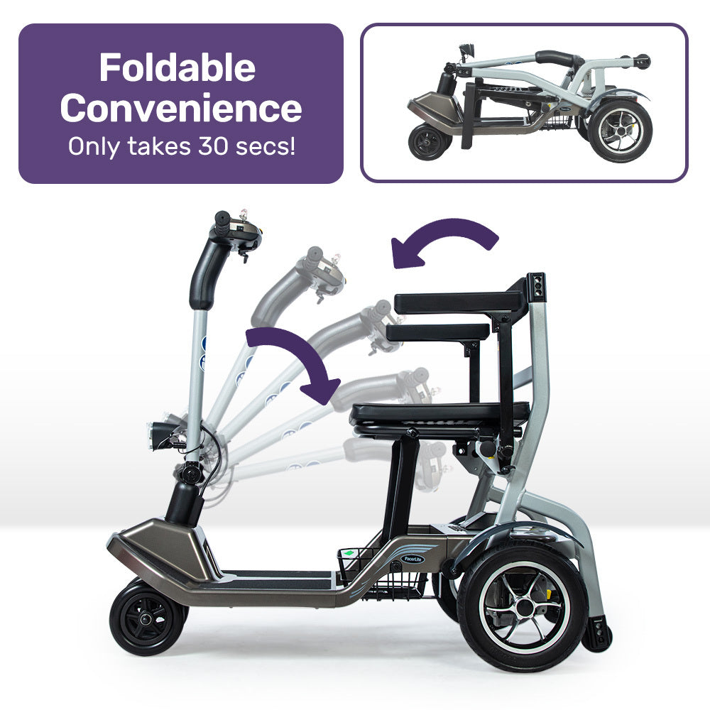 EQUIPMED Ultra-Lightweight Folding Electric Mobility Scooter, 19kg with Battery Removed, Airline Approved, Long Range, Brushless Motor, Portable